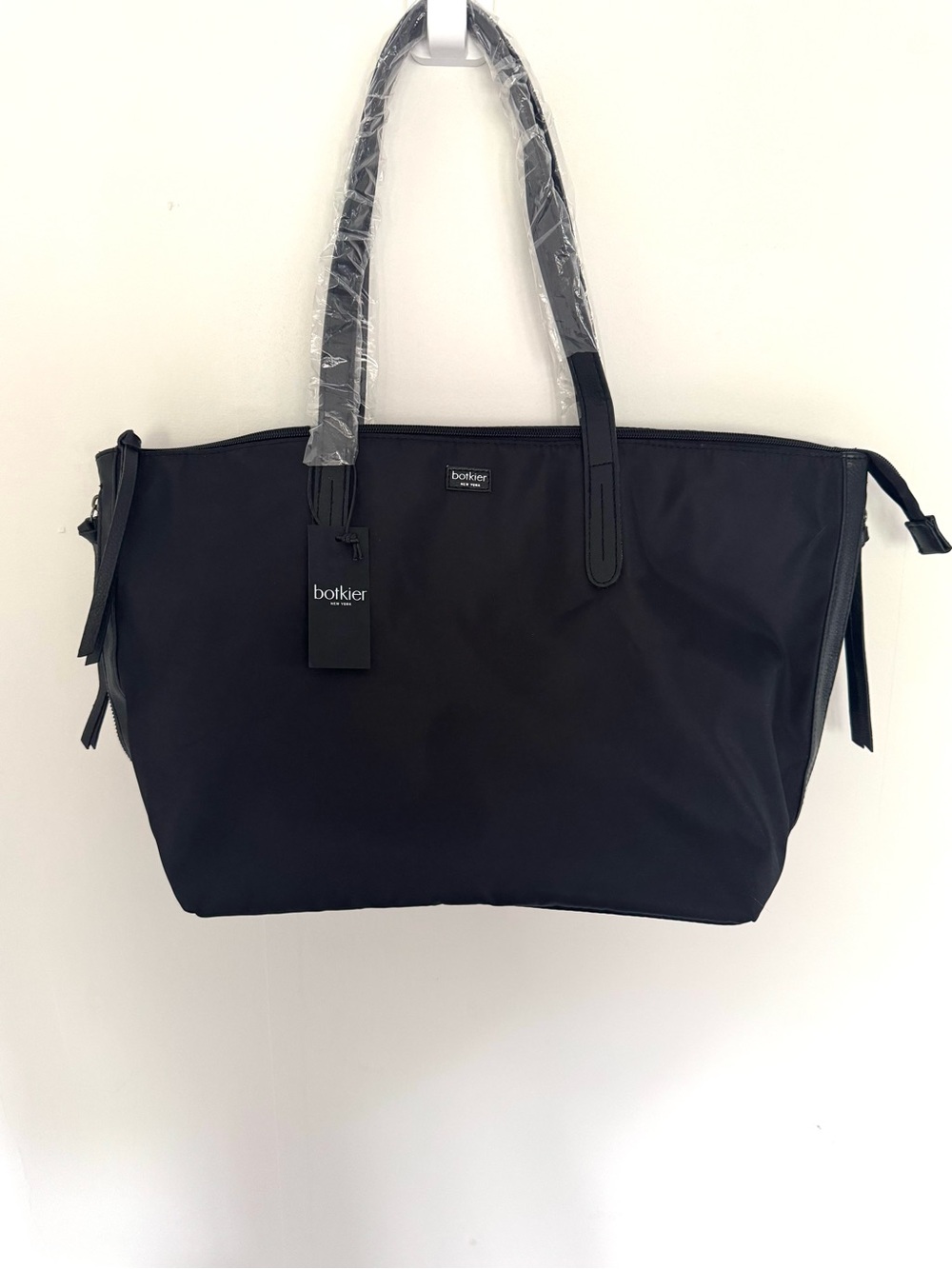 Botkier Black Nylon Tote with Leather Trim